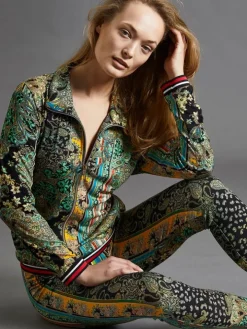 Jersey Freizeitanzug 2tlg. CHATEAU DE VERSAILLES grün schwarz von Fürstenberg