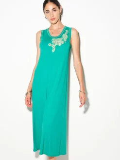 Jersey Nachtkleid lang JOELLE grün von Chiara Fiorini