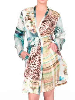 Kimono 100% Seide TOPAS mit Animalprint von Eva B. Bitzer