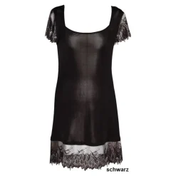 Kurzarm Nachthemd Seidenjersey PURE DE LUXE beige oder schwarz Gattina