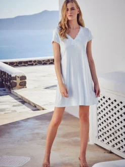 Kurzarm Nachtkleid BLU SKY von Fürstenberg Black Label