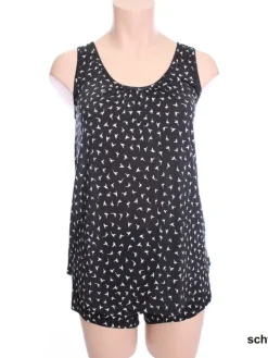 Kurzpyjama Seidenmix mit Vogeldruck von Kokon Zwo