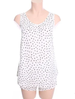 Kurzpyjama Seidenmix mit Vogeldruck von Kokon Zwo