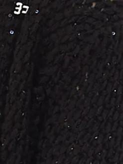 Lang Cardigan PAILLETTEN schwarz von Chiara Fiorini mit Wolle und Mohair