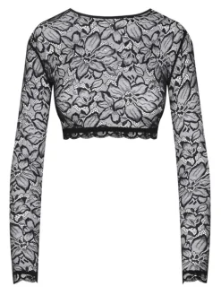 Langarm Minitop CARMEN Spitze schwarz von Cadolle