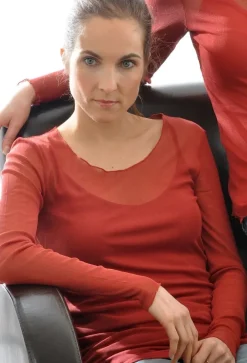 Langarm Shirt NETZTÜLL 100% Bio Seide von Alkena