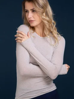 Langarm Shirt Rundhals einfarbig von Artimaglia mit Kaschmir