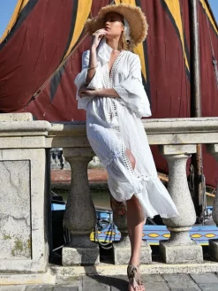 Langes Mantelkleid mit Stickerei PANNA von Chiara Fiorini