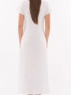 Langes Modal Kurzarm Nachtkleid in weiss von Verdiani