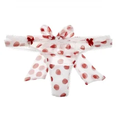 LAST PIECE Chiffon String Größe XS CALL ME weiß mit roten Punkten Mimi Holliday mit Seide