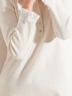 LAST PIECE Freizeitanzug KUSCHEL COTTON zwei-teilig von Chiara Fiorini Größe 40 cremeweiss