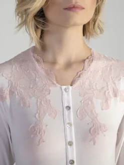 LAST PIECE Langarm Nachtkleid ANGEL in rosa von Verdiani Größe 40