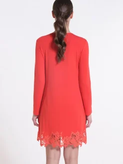 LAST PIECE Langarm Sleepshirt ARANCIO koralle-rot Größe 36 von Verdiani