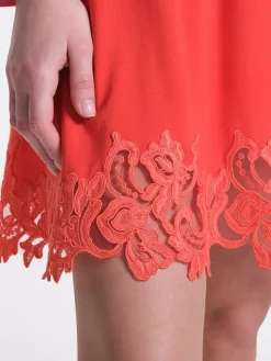 LAST PIECE Langarm Sleepshirt ARANCIO koralle-rot Größe 36 von Verdiani