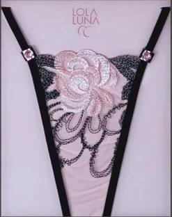 LAST PIECE Lola Luna String VANINA CLOSED schwarz-rosé XL geschlossen