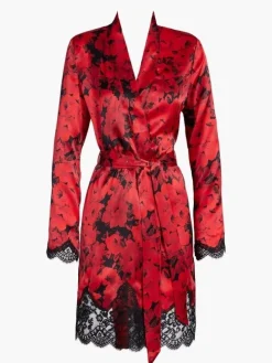 LAST PIECE Seide Kimono TOI MON AMOUR mit Print von Aubade schwarz Größe L