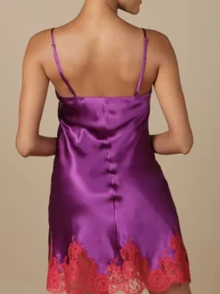 LAST PIECE Seidenneglige GEMMA No. 3 von Marjolaine violett Größe DE 34