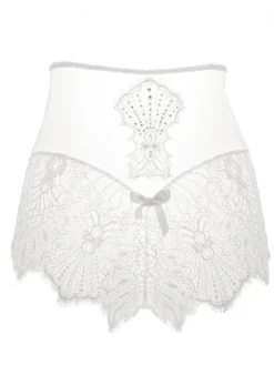 LAST PIECE Spitze hoher Slip von Prelude Milano weiss Größe S