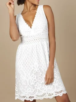 LAST PIECE Spitze Sommerkleid GITANE weiss Größe 34 von Marjolaine