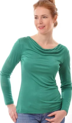 LAST SIZE 100% Bio Seide WASSERFALL SHIRT Interlock von Alkena Größe XL