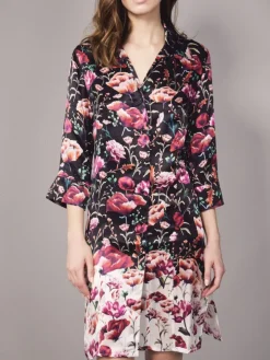 LAST SIZE 100% Seide Sleepshirt ROSES von Eva B. Bitzer Größe 46
