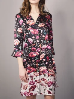 LAST SIZE 100% Seide Sleepshirt ROSES von Eva B. Bitzer Größe 46