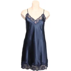 LAST SIZE Seide Negligé MAGIC MOMENTS navy Größe 38 von Gattina