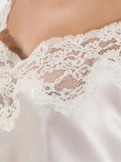 LAST SIZE Seide Top CRÉPUSCULE SATINÉ naturweiß Größe 36 Aubade