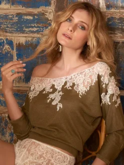 Leinen Pullover GLORIA No. 2 Spitze von Marjolaine