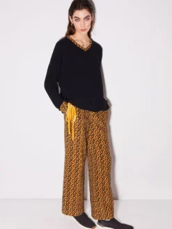 Lounge Set ZAFFERANO mit Velourhose schwarz-gelb von Chiara Fiorini