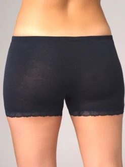 Merino Seide Panty 2703 mit Spitze in dunkelblau oder beige comazo|earth