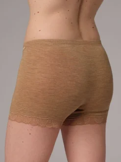 Merino Seide Panty 2703 mit Spitze in dunkelblau oder beige comazo|earth