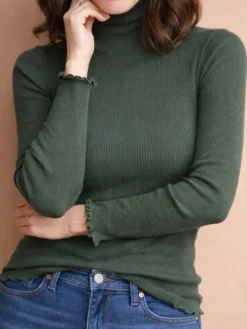 Merino-Seide ROLLKRAGEN SHIRT gerippt von Artimaglia