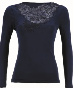 Merinowolle-Seide LANGARM SHIRT mit Spitze von Artimaglia