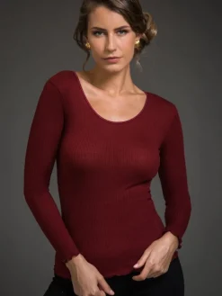 Merinowolle-Seide LANGARM SHIRT gerippt von Artimaglia