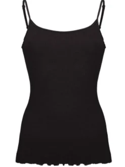 Merinowolle-Seide SPAGHETTI-TOP gerippt von Artimaglia