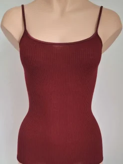 Merinowolle-Seide SPAGHETTI-TOP gerippt von Artimaglia