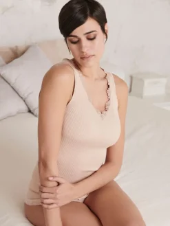 Merinowolle-Seide Unterhemd gerippt von Oscalito