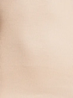 Merinowolle-Seide Unterhemd gerippt mit Calais Spitze Basic von Oscalito