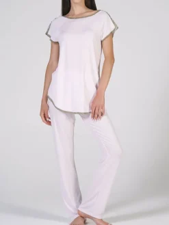 Modal Kurzarm-Schlafanzug WKND No. 9 puderrosé von Verdiani