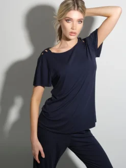 Modal Kurzarm-Schlafanzug WKND No. 19 dunkelblau von Verdiani