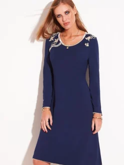 Modal Langarm Nachthemd BLU No. 3 dunkelblau von Chiara Fiorini