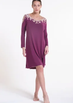 Modal Langarm Nachtkleid PRUGNA violett von Verdiani