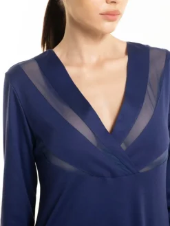 Modal langarm Nachtkleid GRETA blau von Verdiani