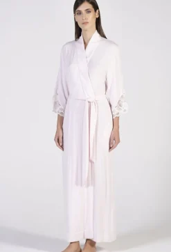 Modal Morgenmantel lang mit Spitze von Verdiani