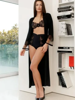 Modal Morgenmantel RITA schwarz von Ritratti