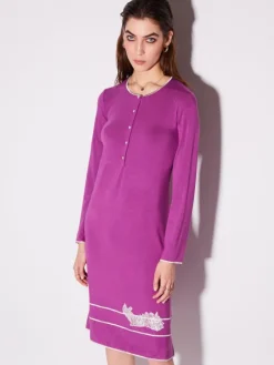 Modal Nachthemd kurz mit Knopfleiste von Chiara Fiorini