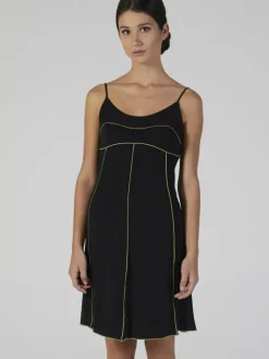 Modal Nachthemd kurz schwarz-kiwigrün von Verdiani