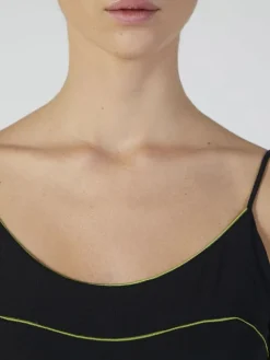 Modal Nachthemd kurz schwarz-kiwigrün von Verdiani