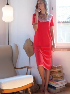 Modal Nachtkleid SUMMER ROSSO No. 4 korallenrot von Chiara Fiorini